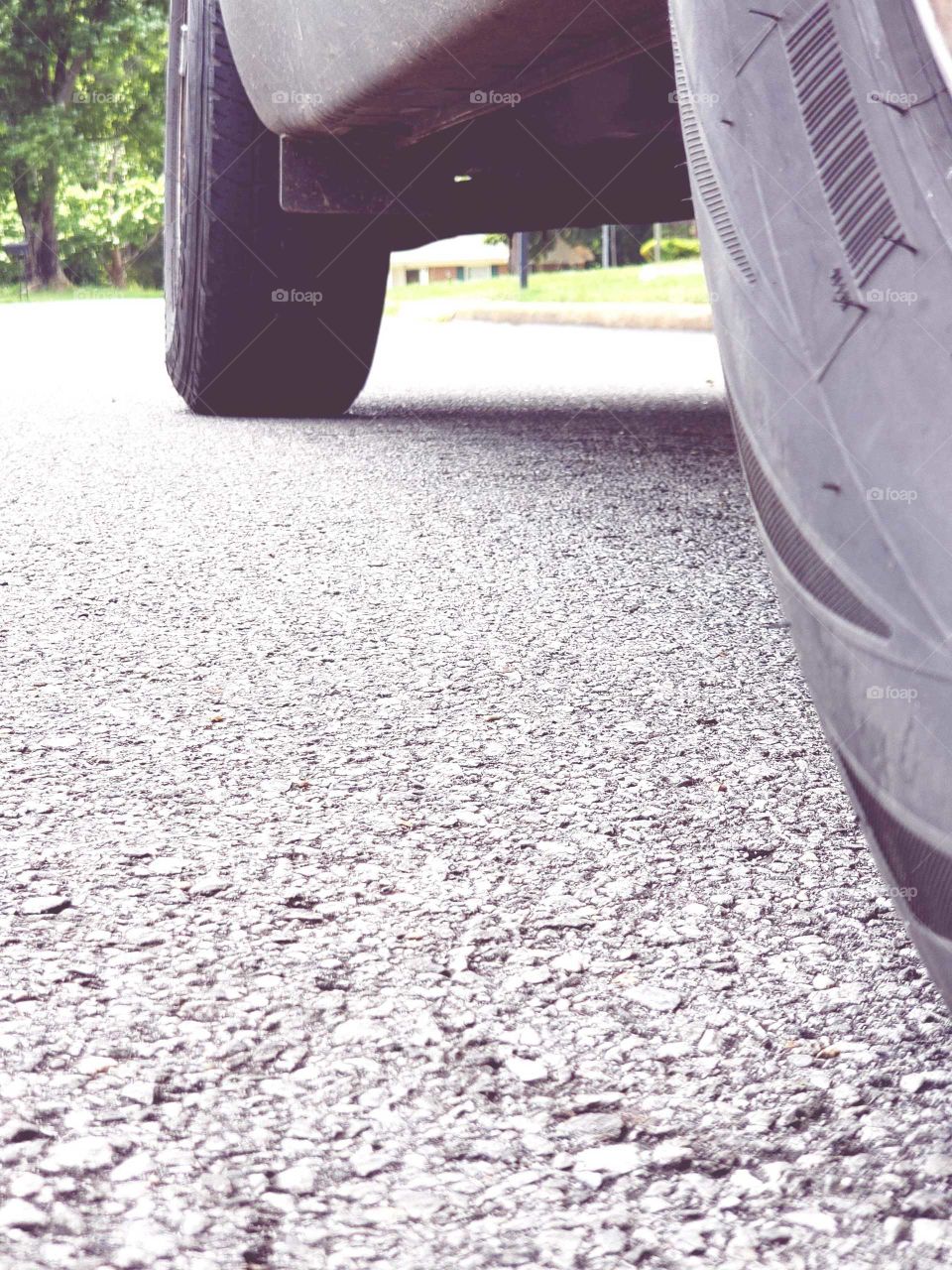 rubber on the pavement