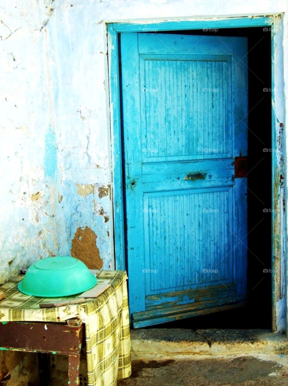 blue table house door by merethe