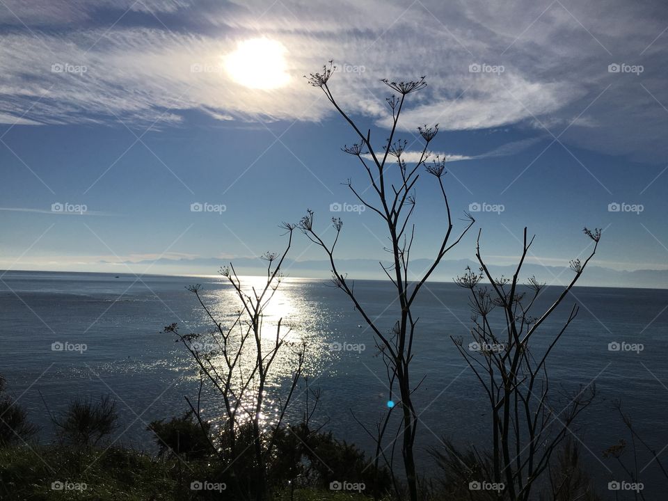 View of idylic sea during a cold morning