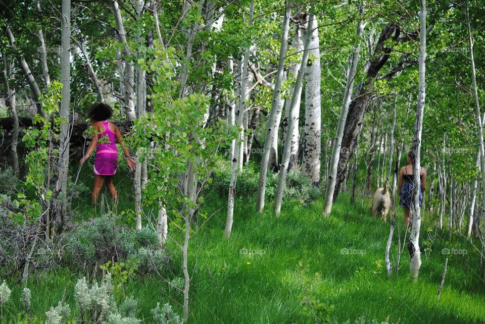 Cousins Exploring the Aspen Grove