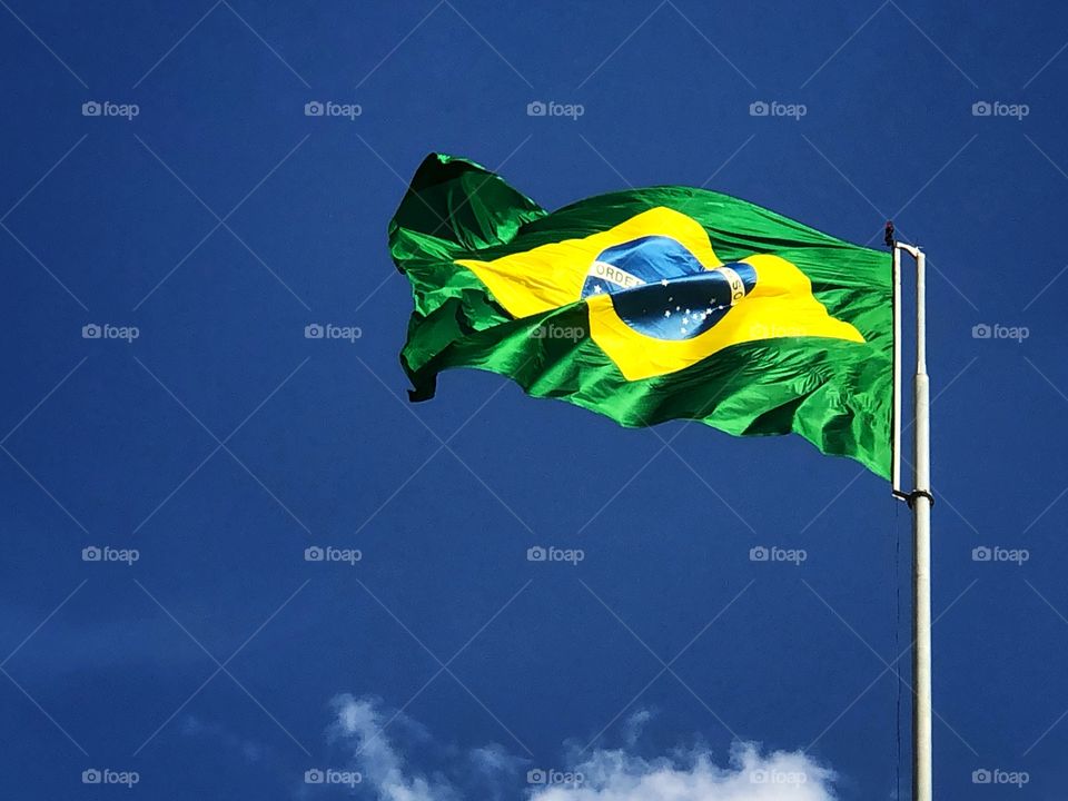 Brasil flag, on a windy day...