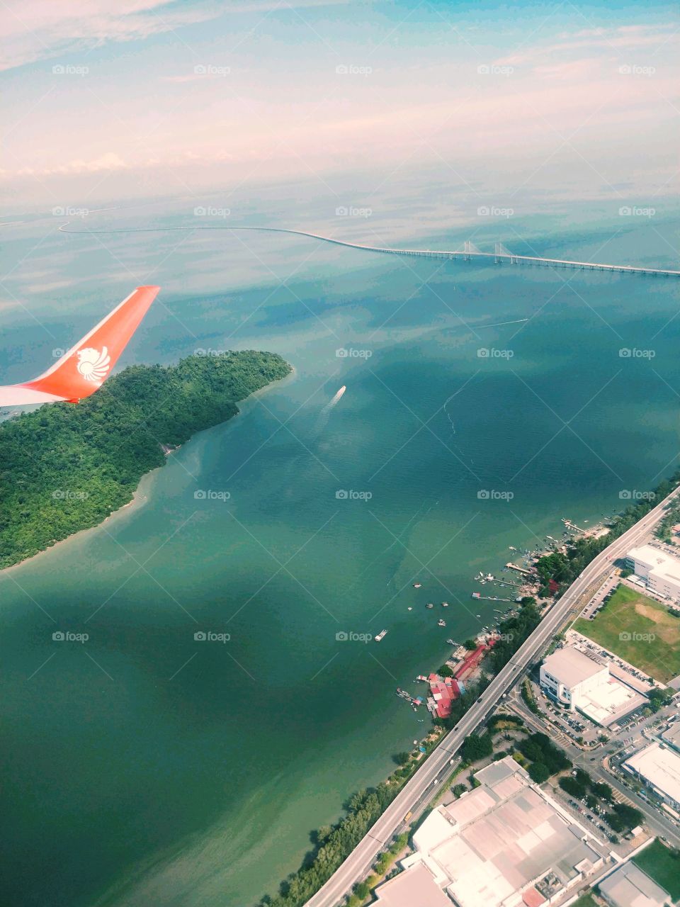 Viewing PENANG Island The beauty of malaysia landscape through window seat and high altitude is most beautiful scenic ever for our vision