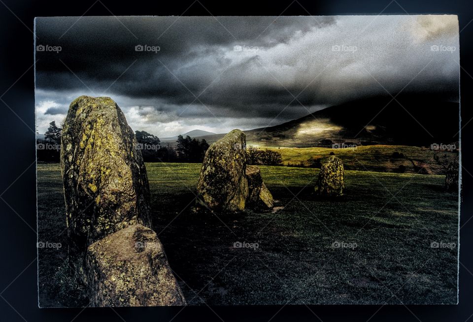 Stone circle. Standing stones