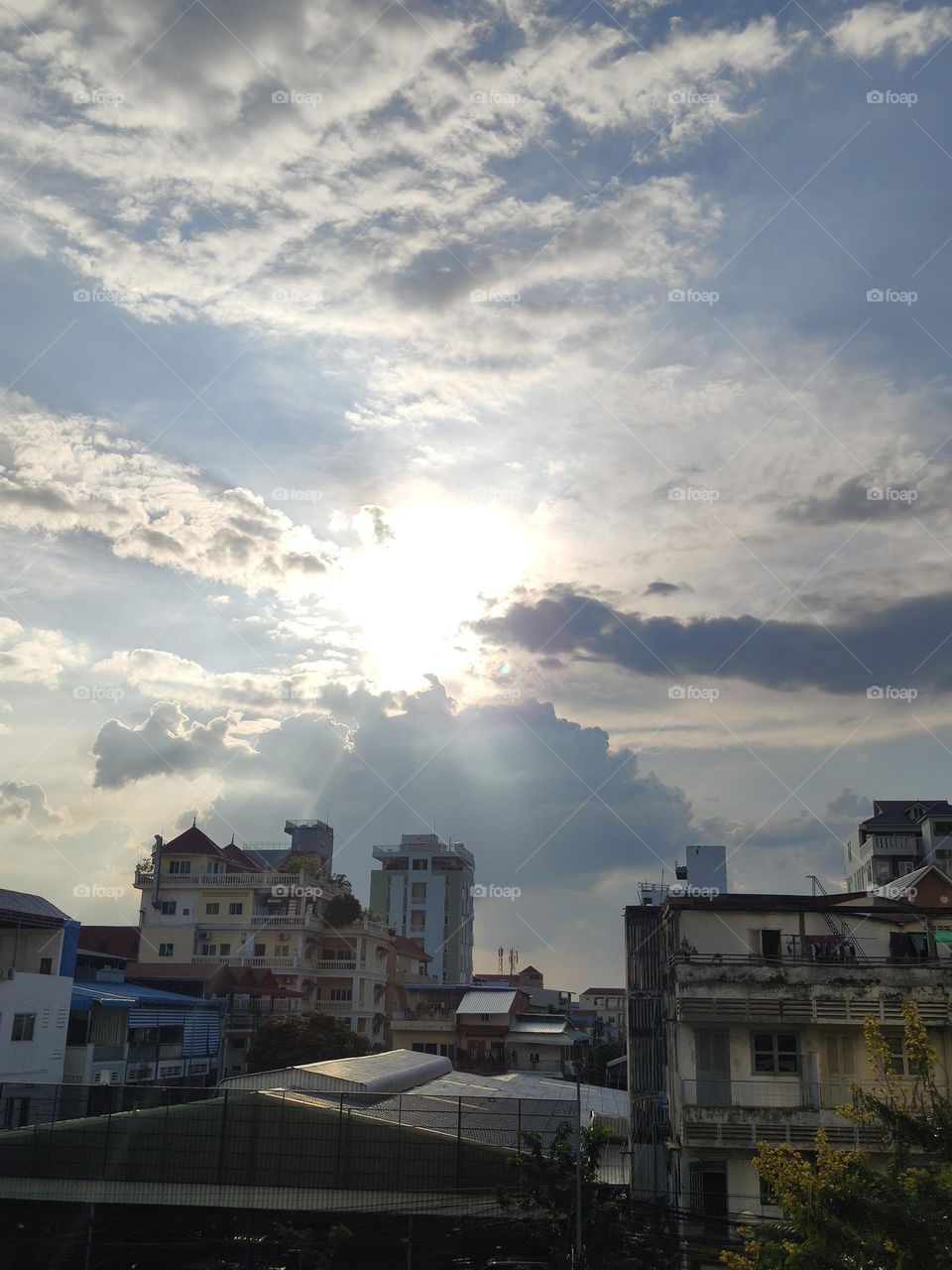 Watching the Sun Clouds Sky at Phnom Penh Cambodia