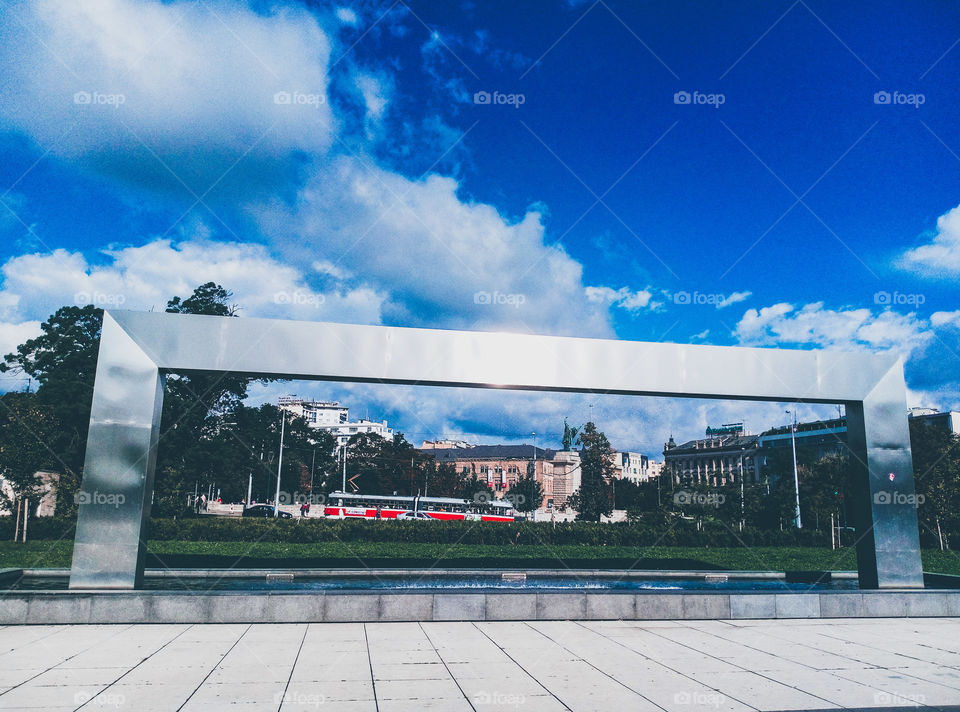 Modern fountain of Brno