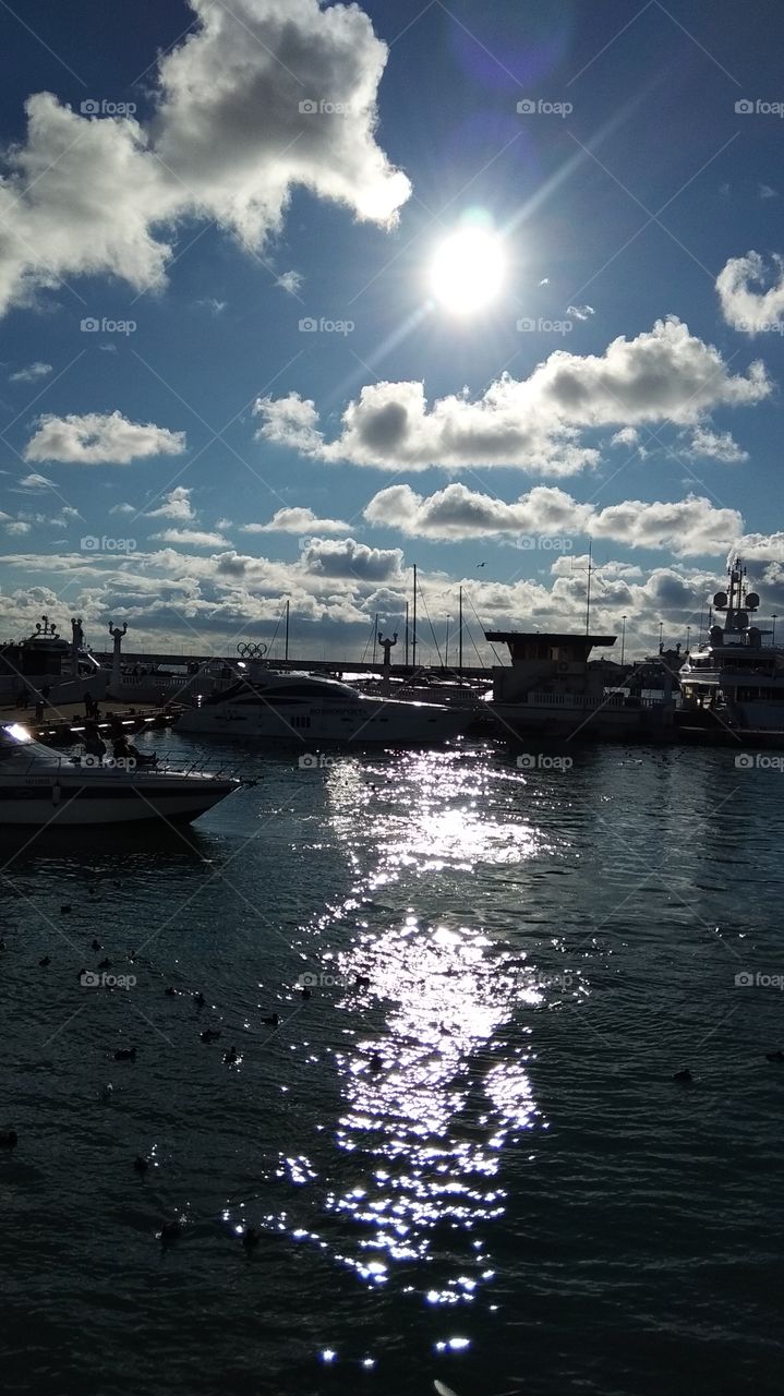 море, природа, солнце,облака