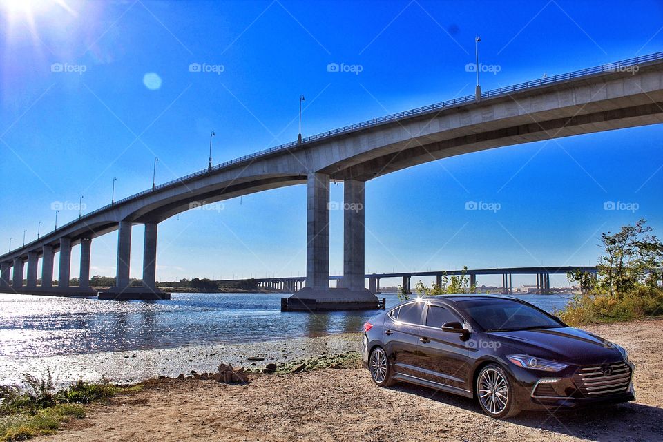 Hyundai next to bridge elantra