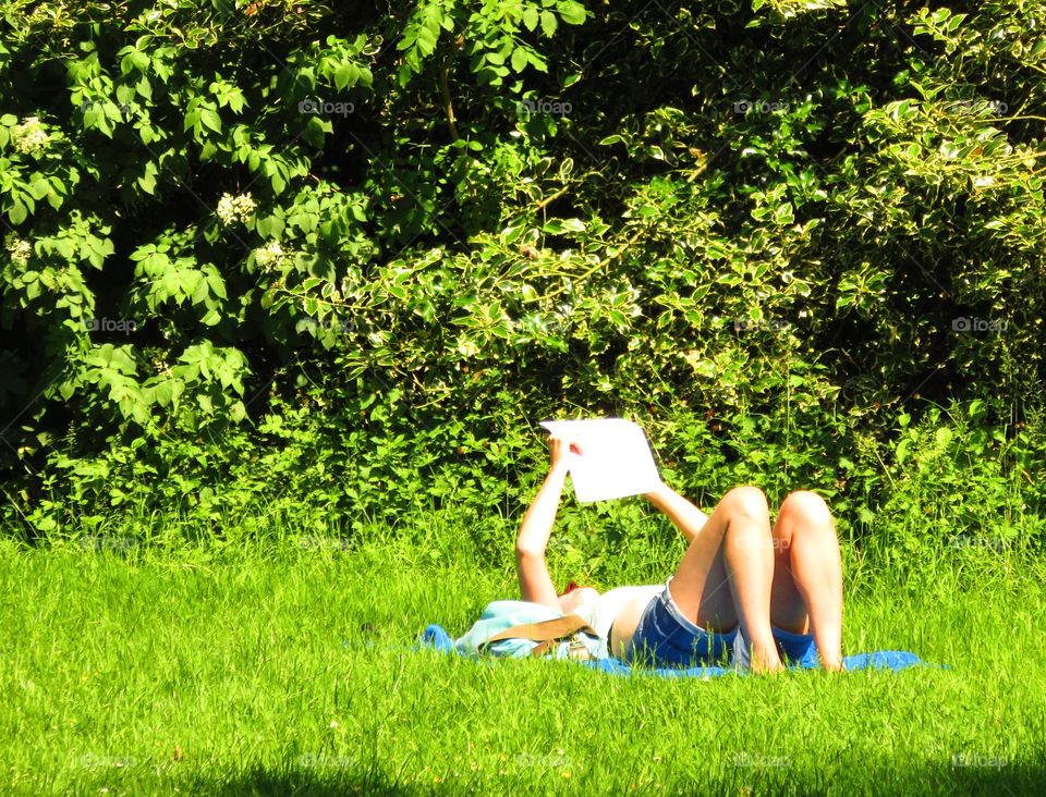 relaxing in the park