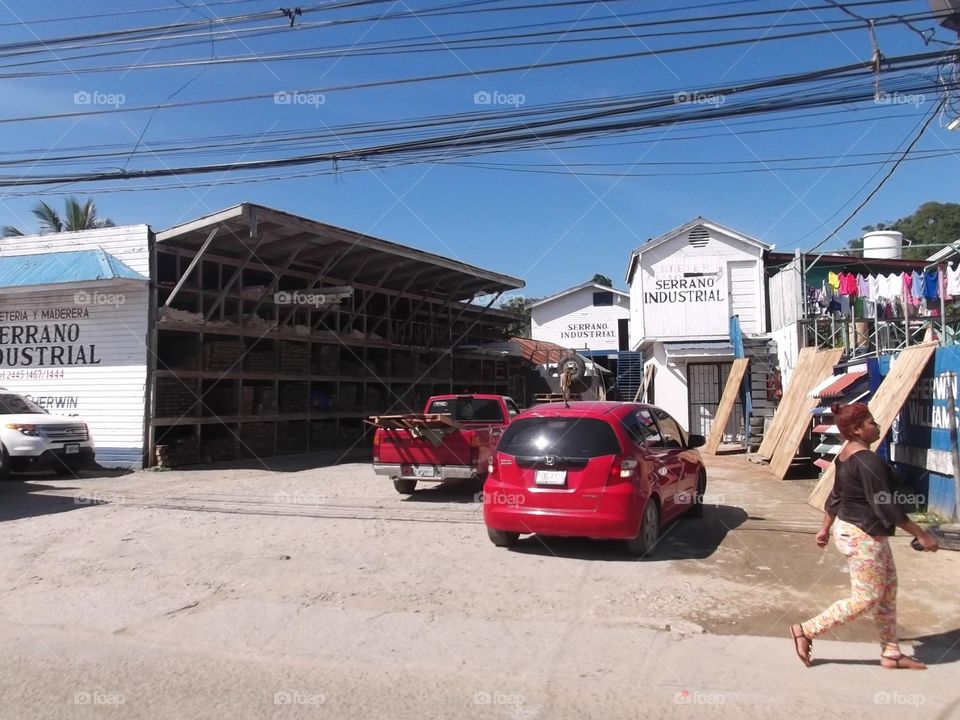 Photo from moving car traveling in Roatan, Honduras