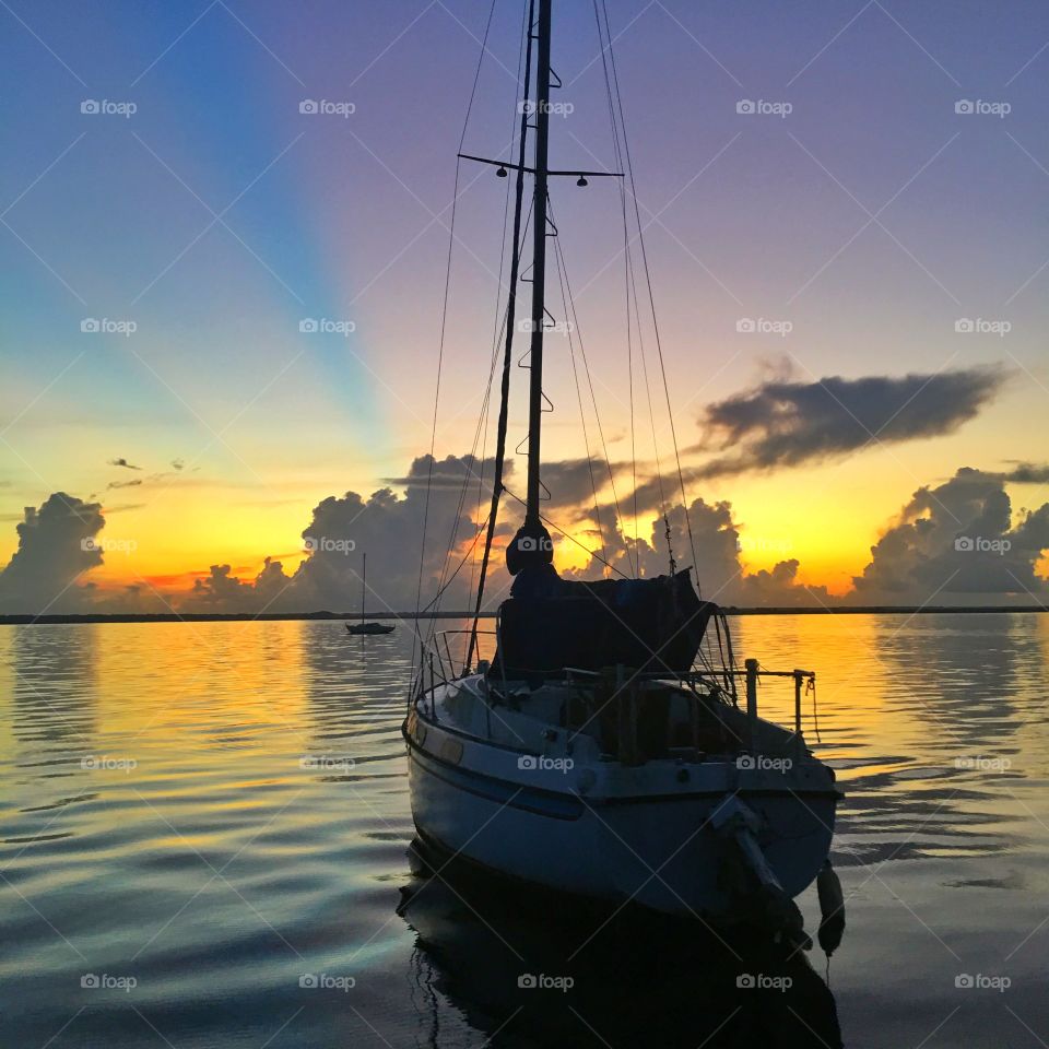 Sunset, Water, Sailboat, Watercraft, Boat