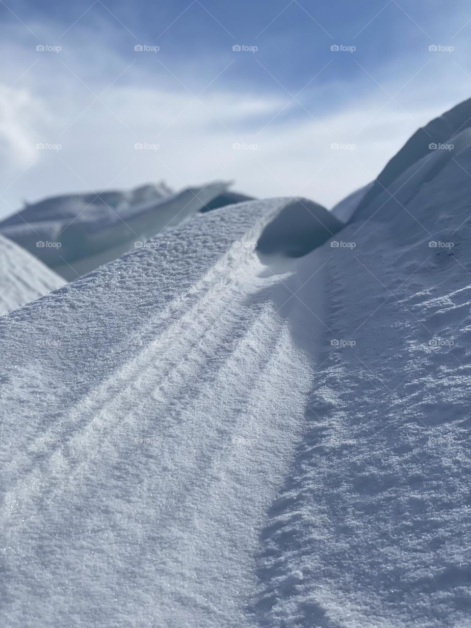 Snow from the Knik Glacier in Alaska