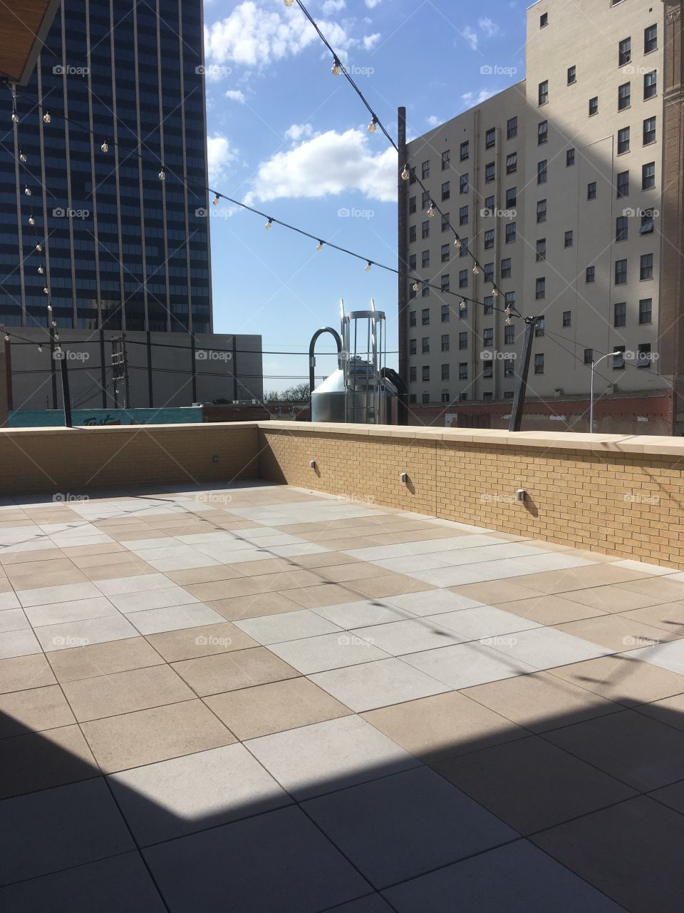 Six-car pub and brewery balcony soon open for business.I took this picture while working on the fabrication.