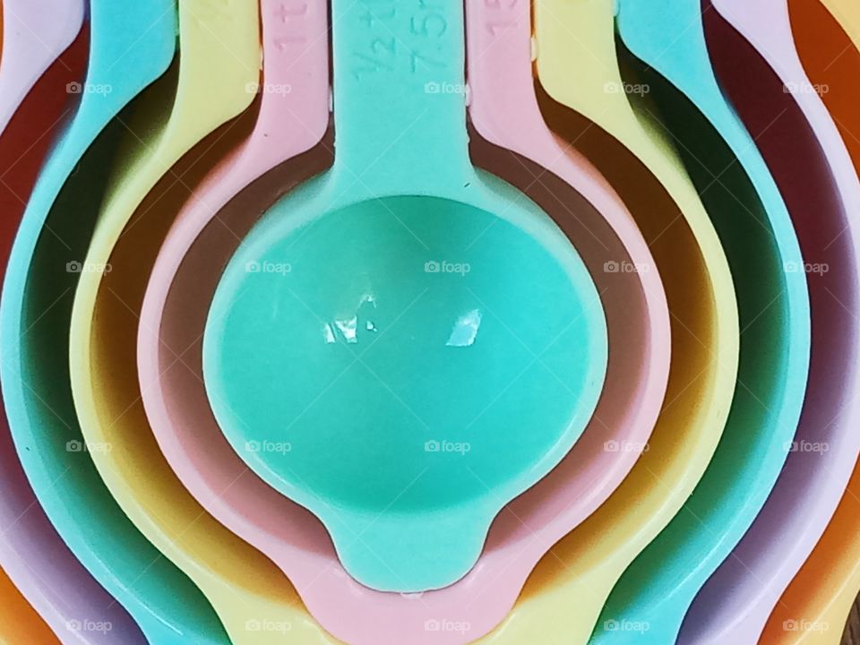 colorful cup and spoon