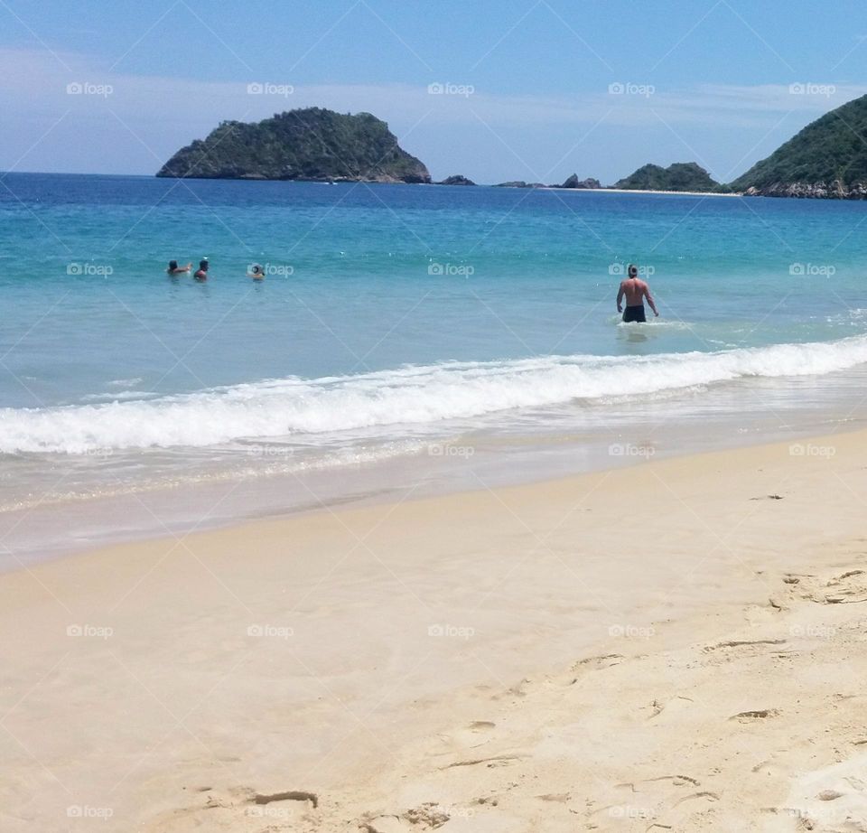 enjoying the landscape the sea, sun and sand