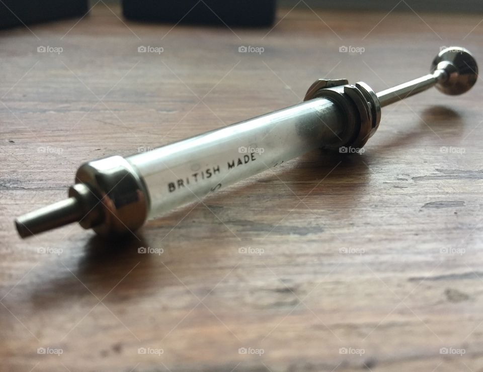 British made hypodermic syringe