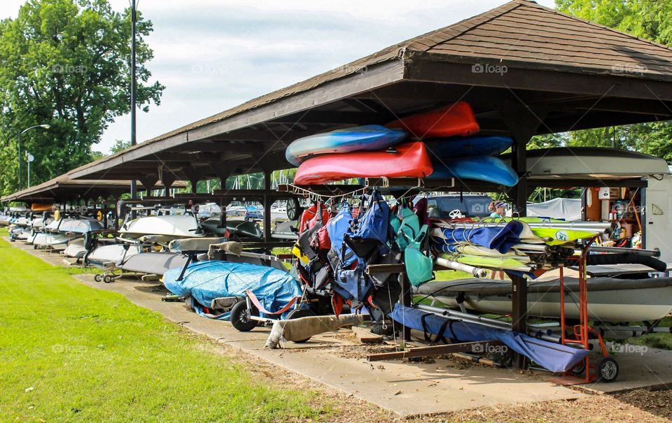 Kayaks and book bags