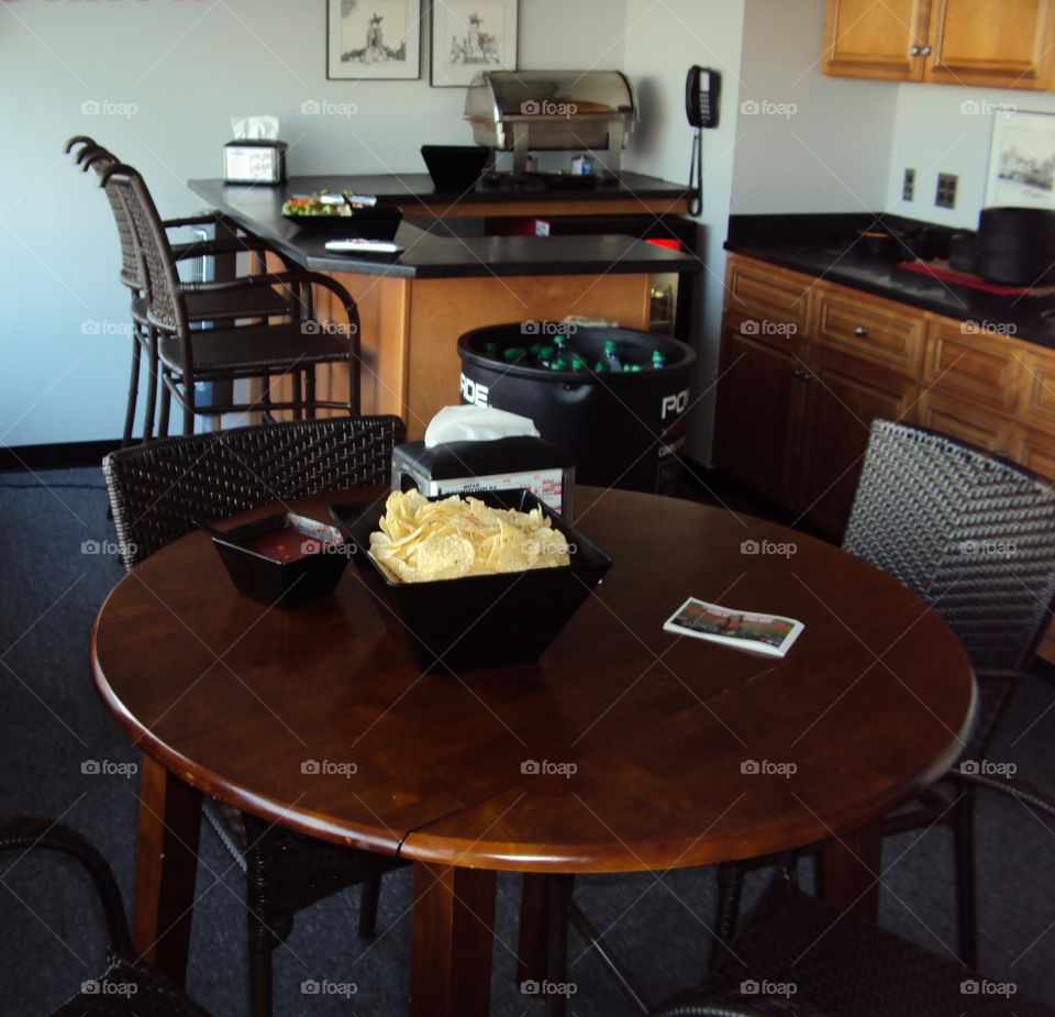 the box at the baseball game