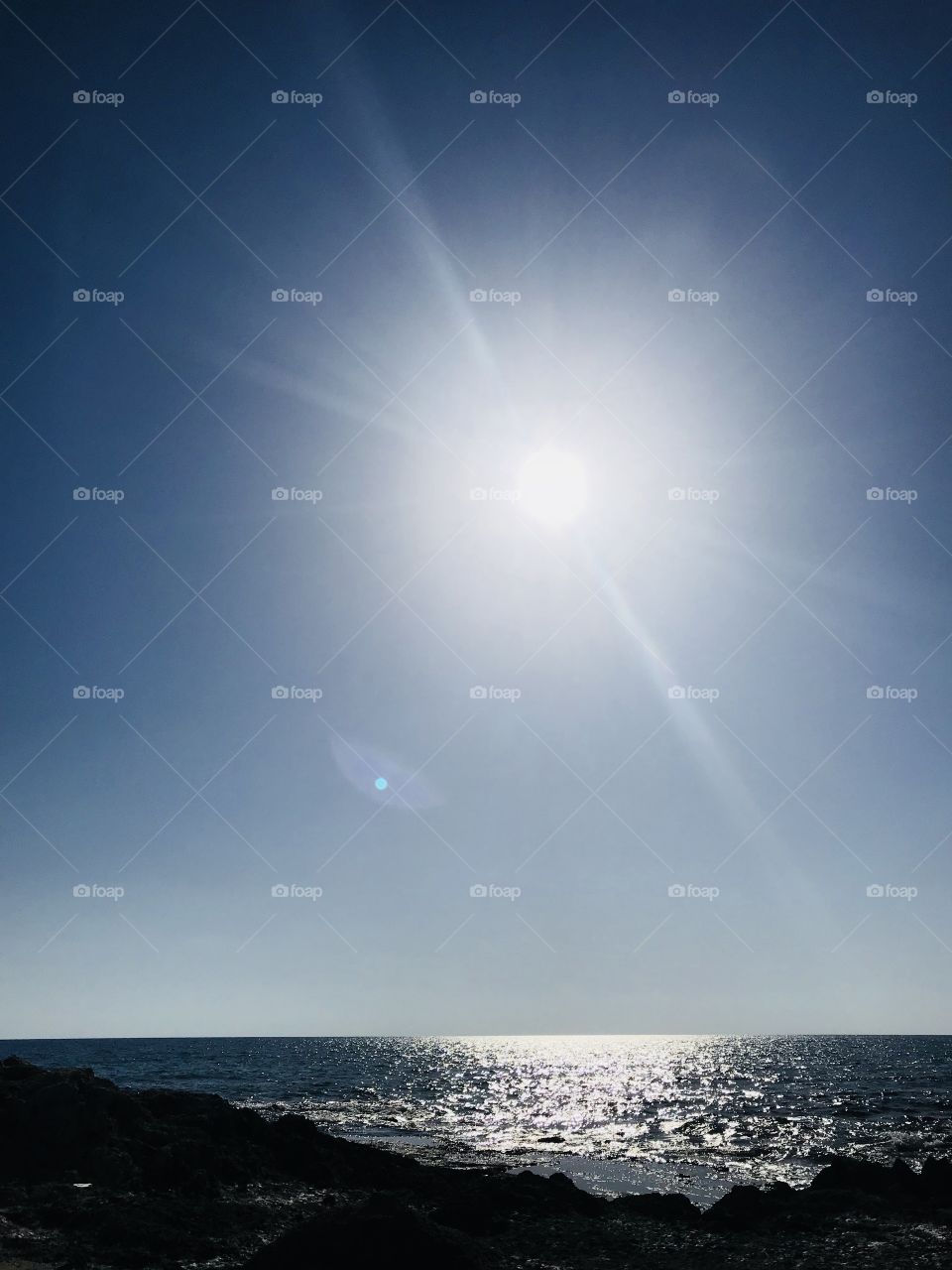 When the sun touche the beach. 