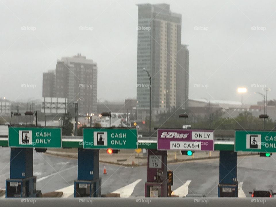 Getting off Mass Pike going into Boston City