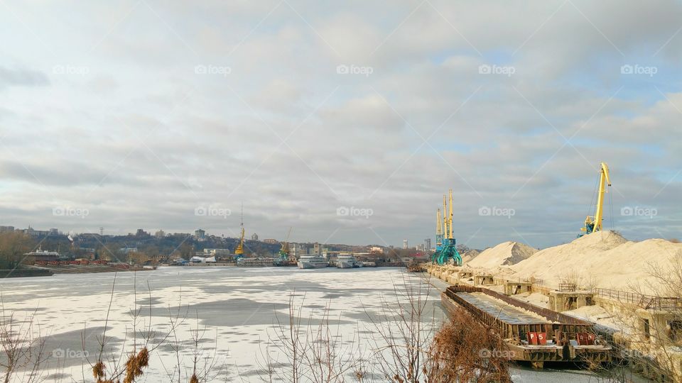 Kiev harbor in winter