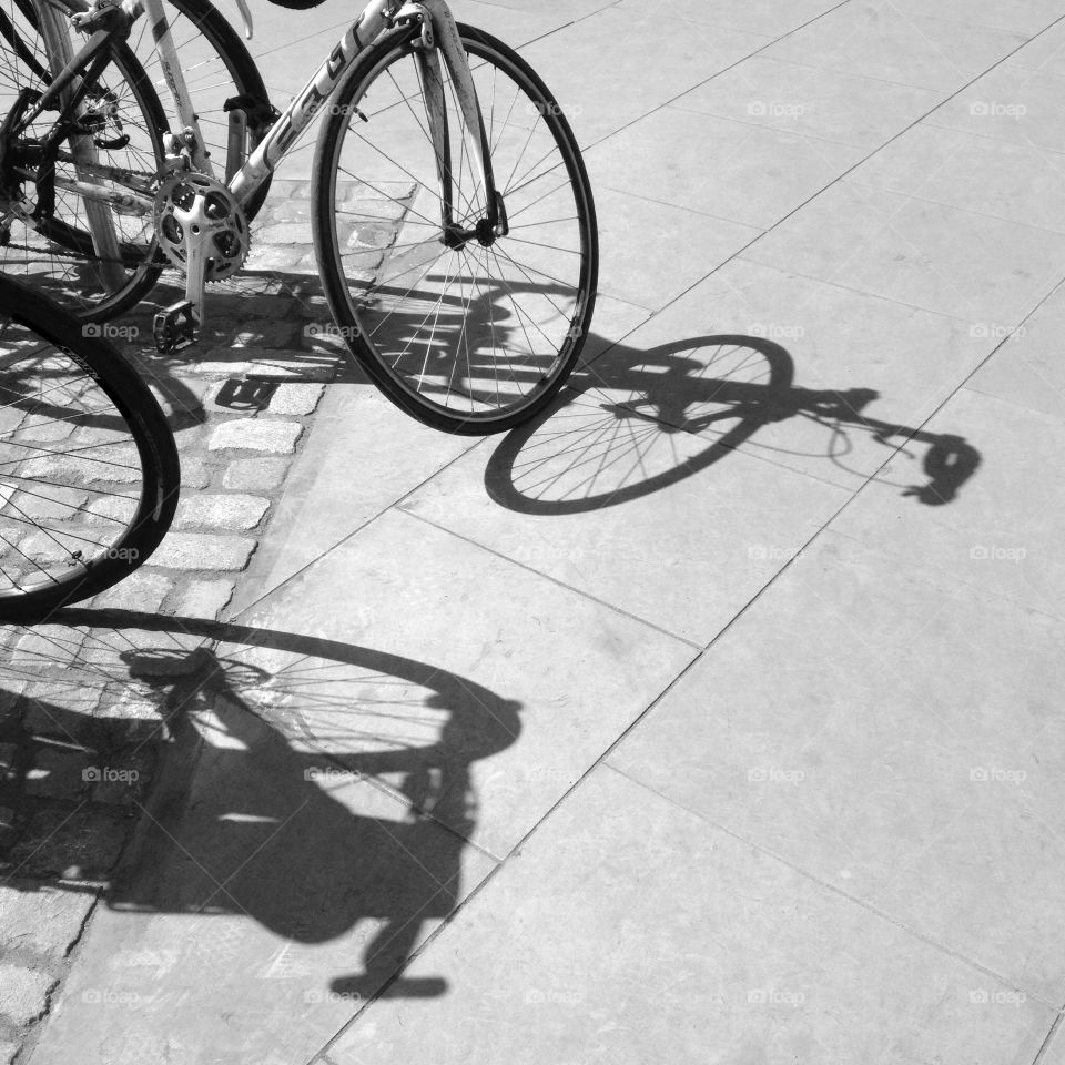 Bicycle shadow. Bicycle shadows