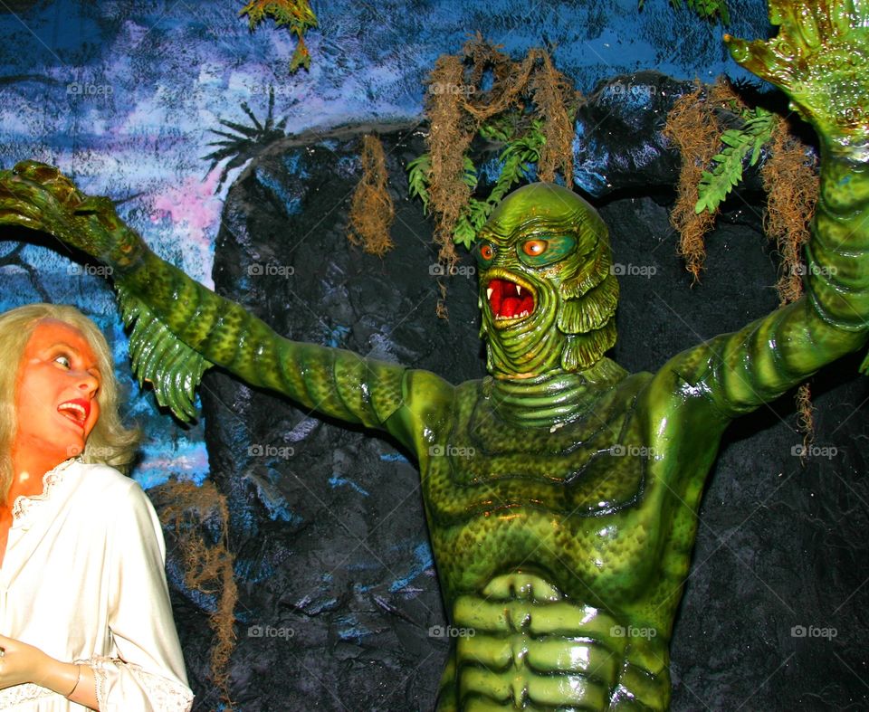The Creature from the Black Lagoon waxwork tableau 