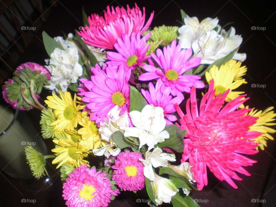 bright flowers. contrasting color bouquet 