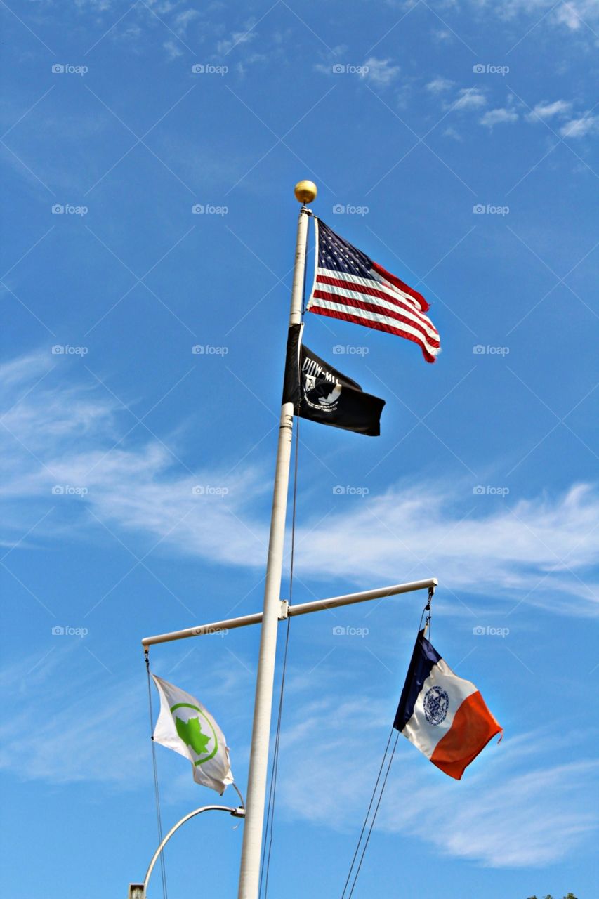 Flag, Wind, Flagpole, No Person, Pole