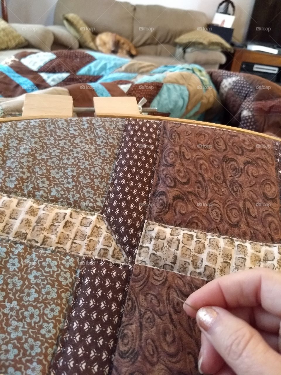 hand quilting.