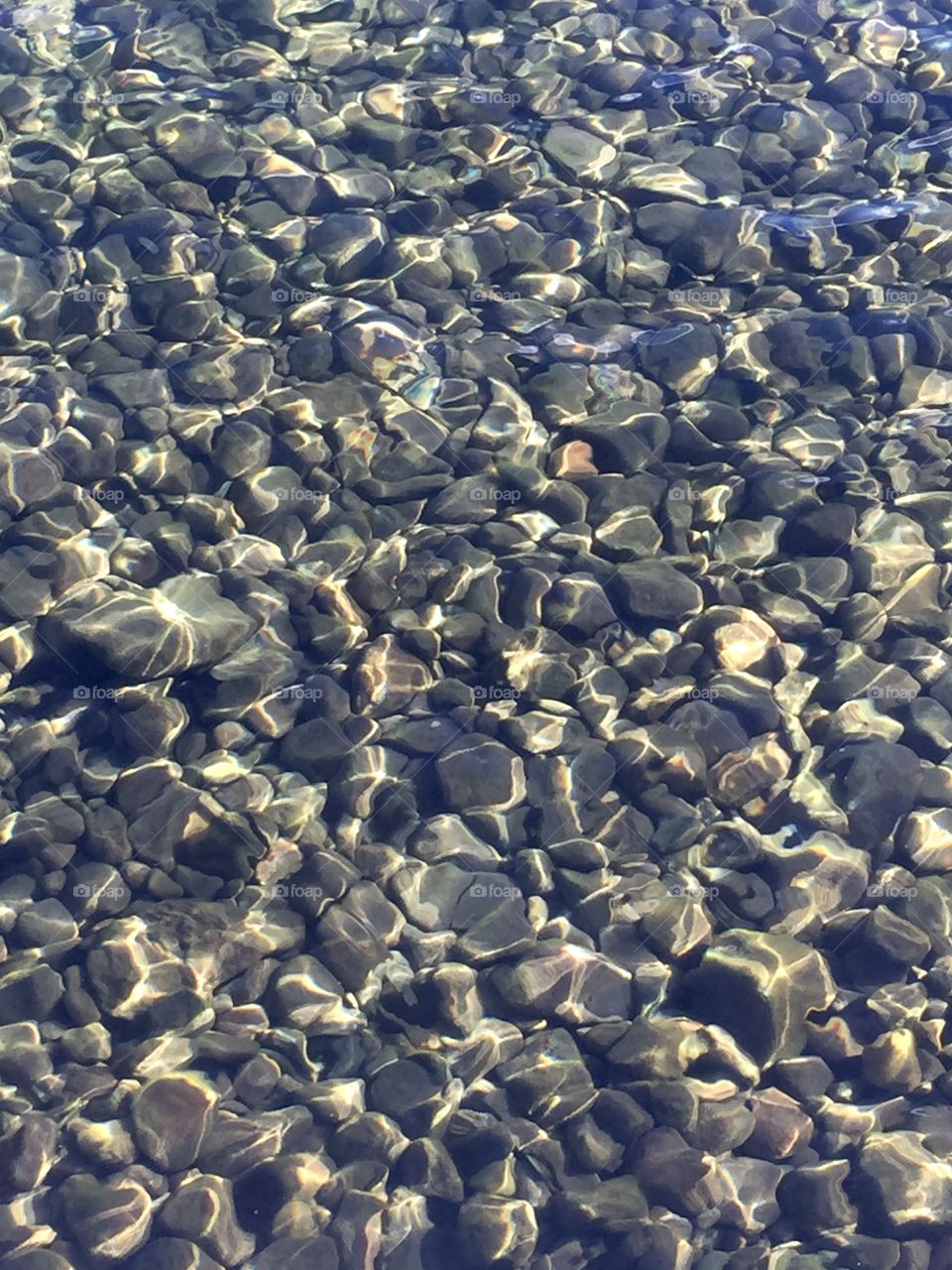 Shoreline rocks and water in Lake Tahoe 