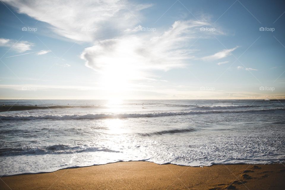 Sunrise Over Barcelona Beach