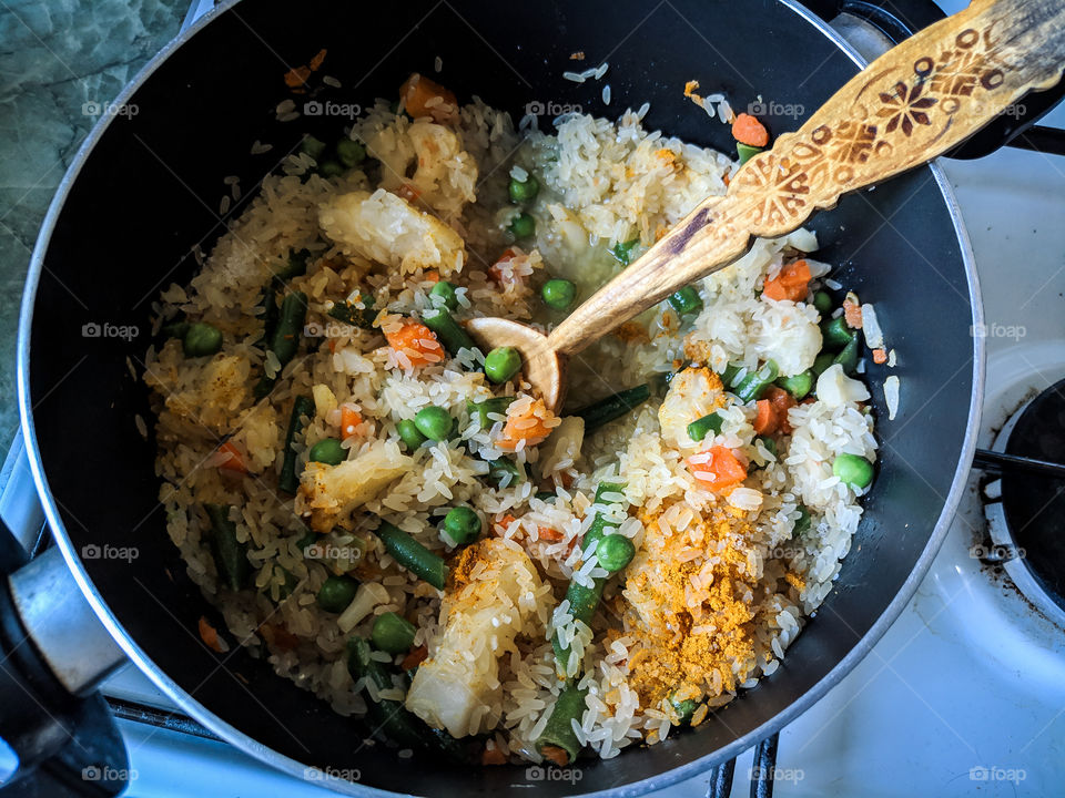 rice with vegetables and spices