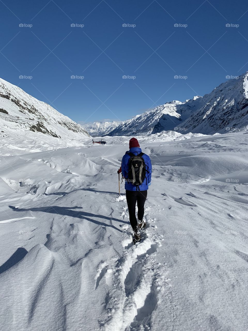 Hiking on a glacier