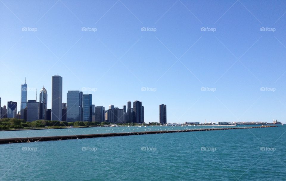 Chicago. Chicago skyline and navy pier