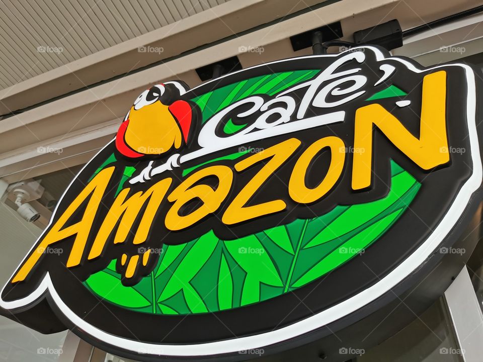 Amazon logo coffee. Popular in Thailand
