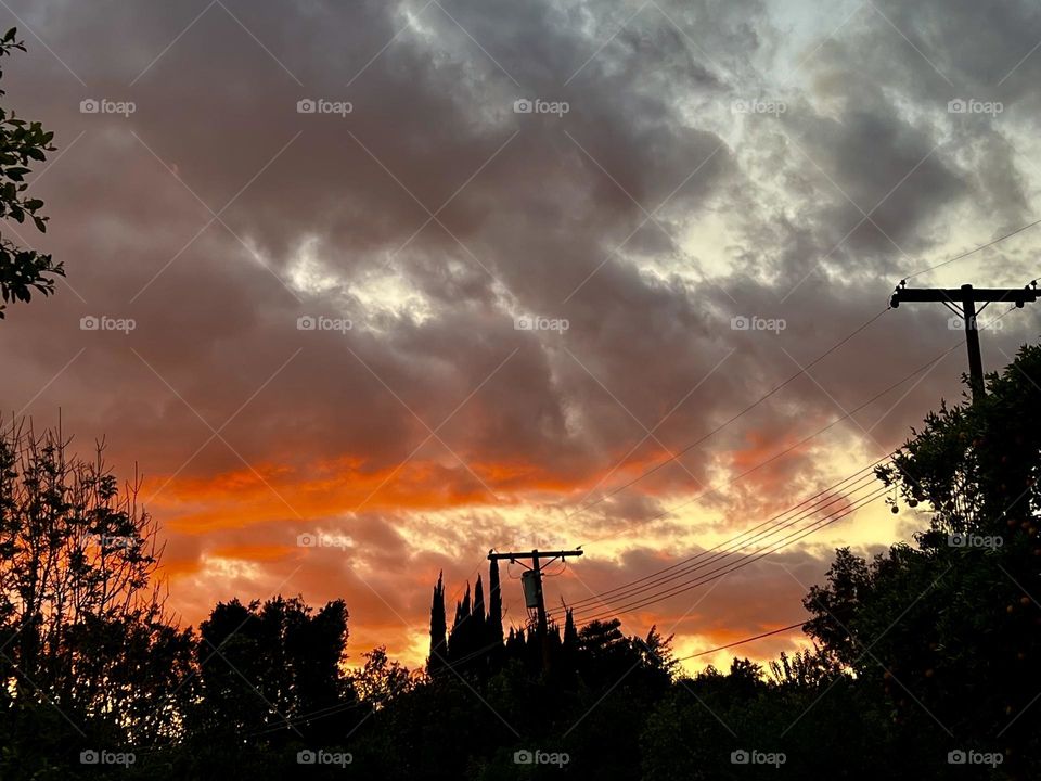 Beautiful sunset in Los Angeles California 