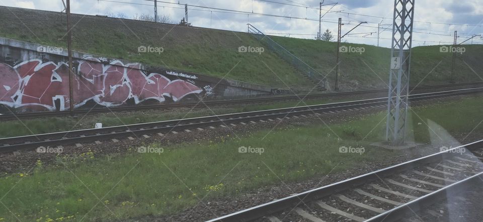 Train track graffiti