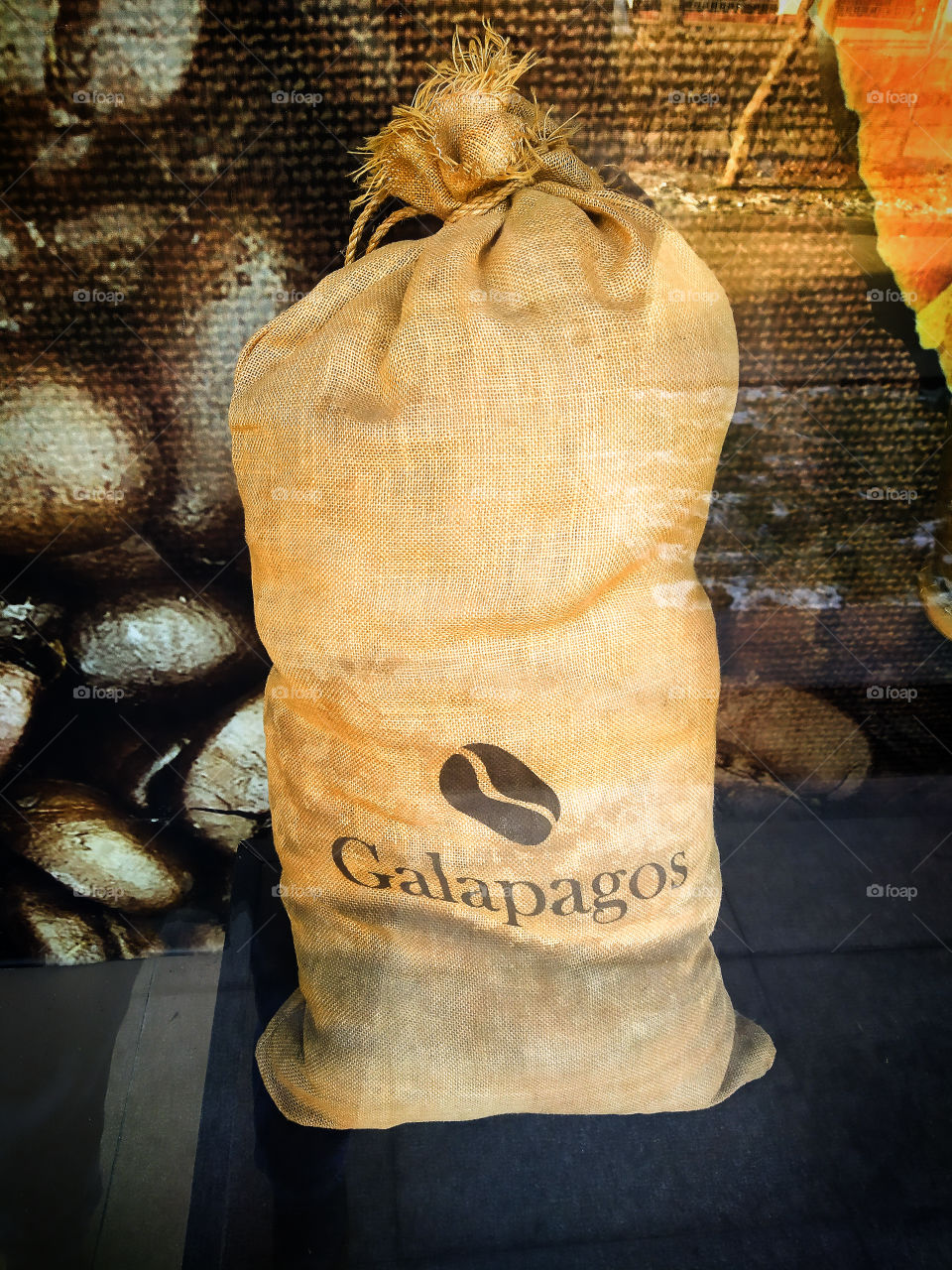 Bag with grains and coffee