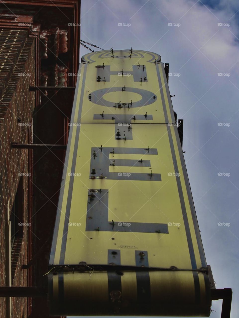 Old hotel sign in Detroit