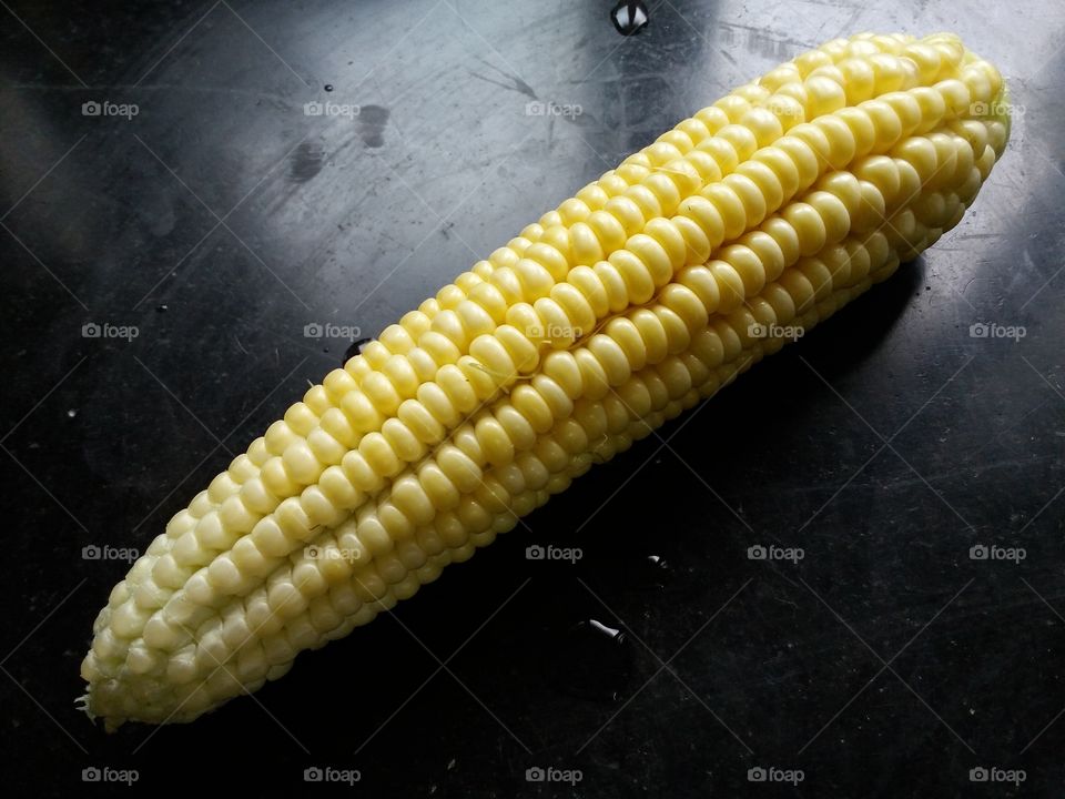 Fresh Maiz ( corn) in black background