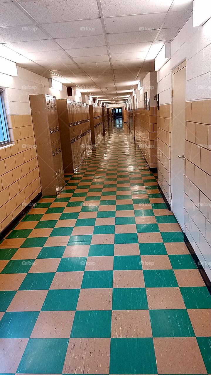 checkered hallway