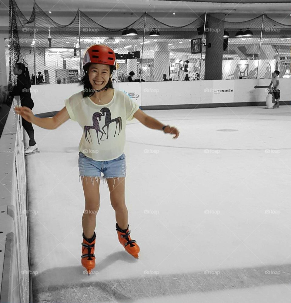 my old sister with ice skate 🤣