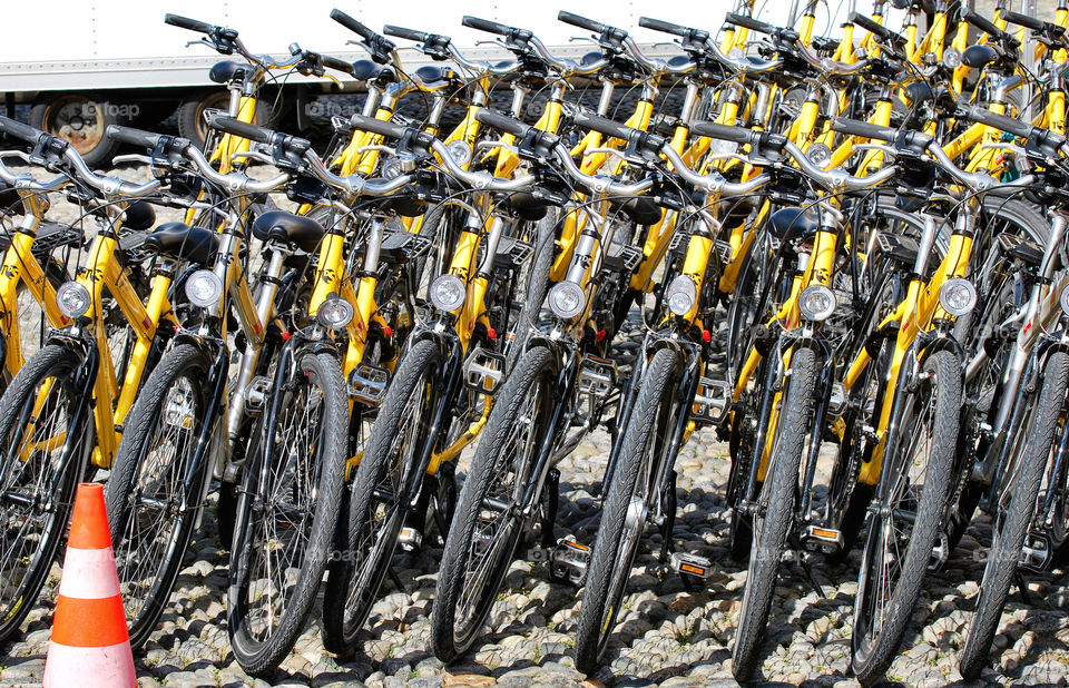 Bikes at Slow Up - Locarno, Canton Ticino, Switzerland.