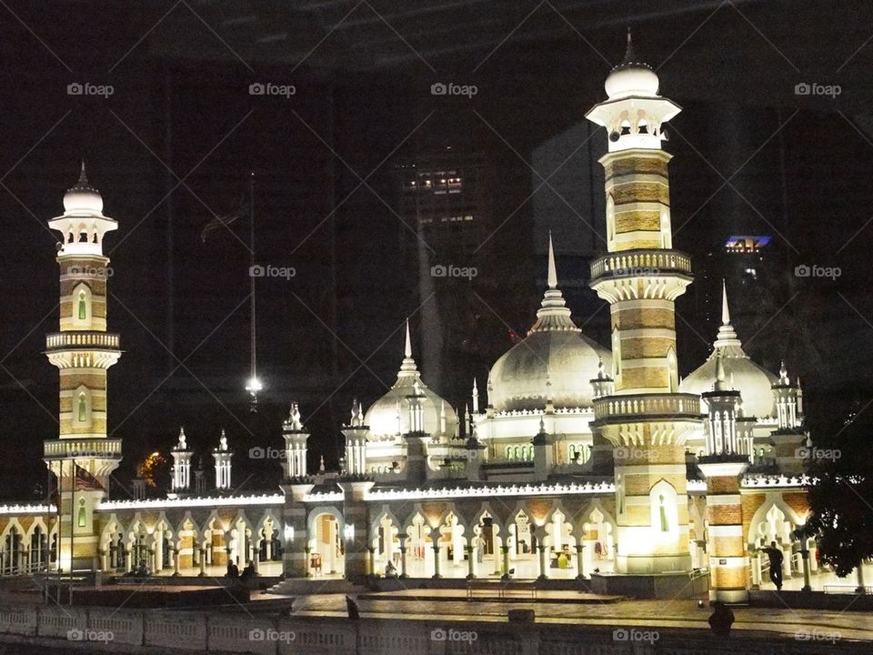 Masjid Jamek at night