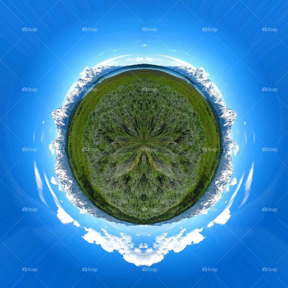 Tiny planet Tetons