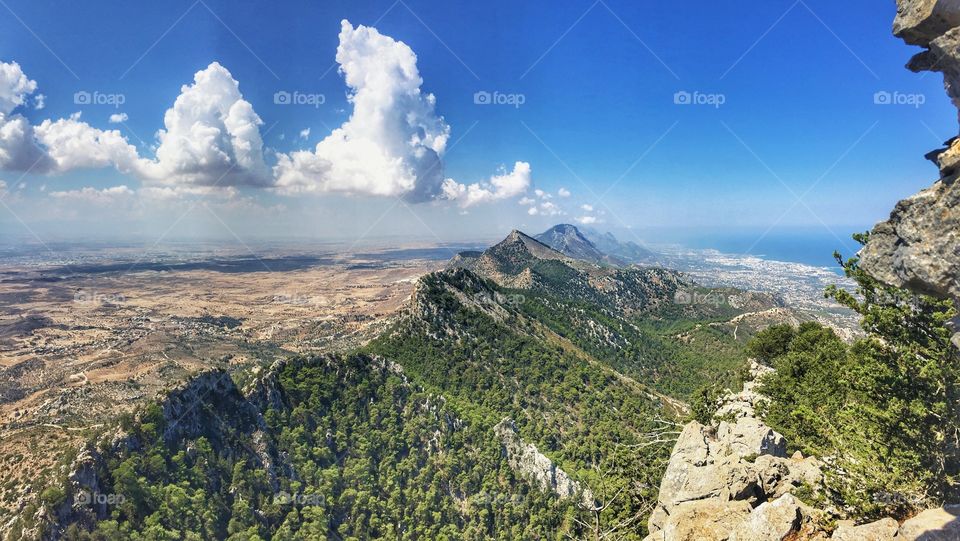 This is the view from the Voufavento castle on the Pendadaktilos mountain. An amazing place untouched for hundreds of years! Built in the Middle Ages, the castle is reachable only on foot. A 40 minute walk, but worth the effort when reaching the top