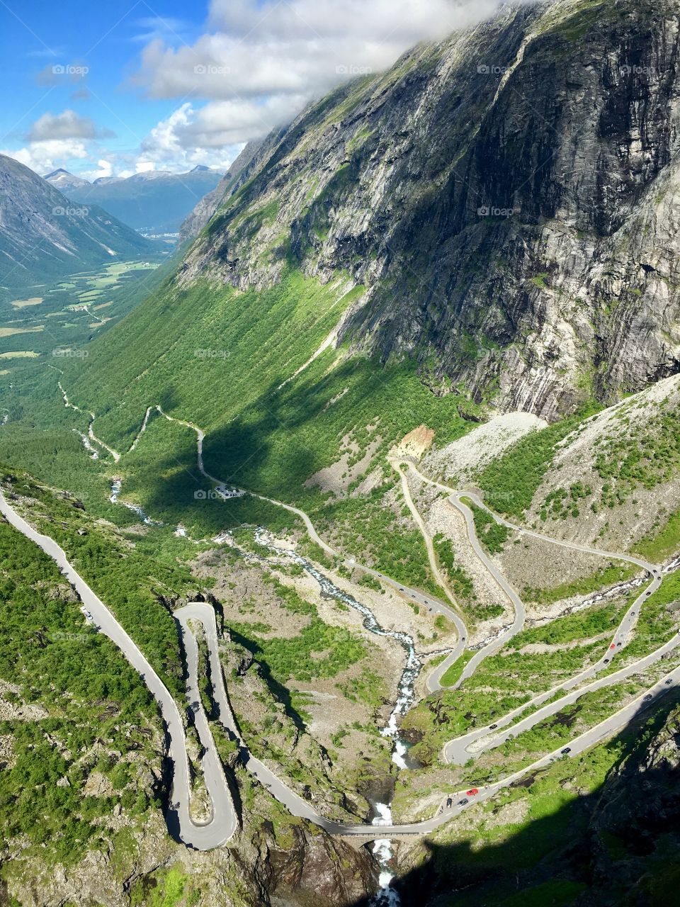Summer hike to Trollstigen in Norway