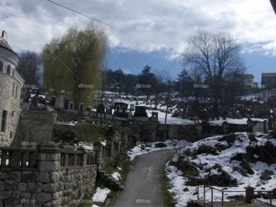 winter street bosnia by Amy
