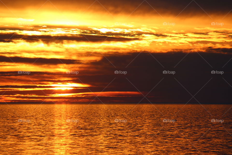 a beautiful reflection sunset over the Gulf of Mexico in Florida