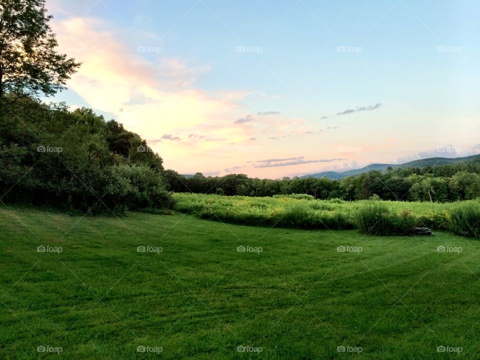 Upstate New York. This summer, my wife and I stayed at a B & B near Tanglewood to attend a concert. I took this sunset shot.